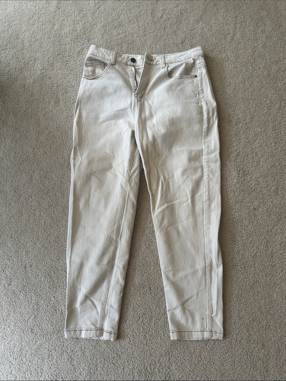 Women’s Cream High-Rise Straight Jeans